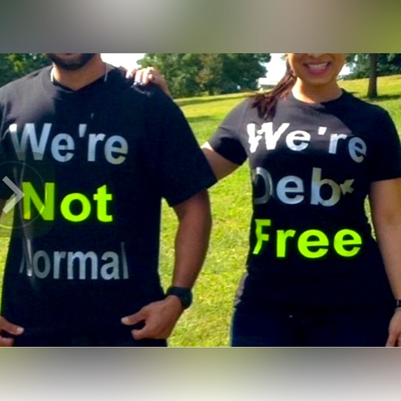 Dave Ramsey Debt free shirts set. “We are not normal” “We are debt free” - Picture 1 of 6